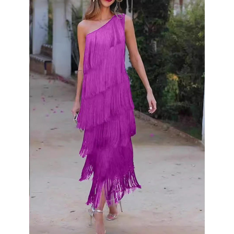 LANZA | Fringe Jurk – Flowy Feestjurk vol Beweging & Glamour