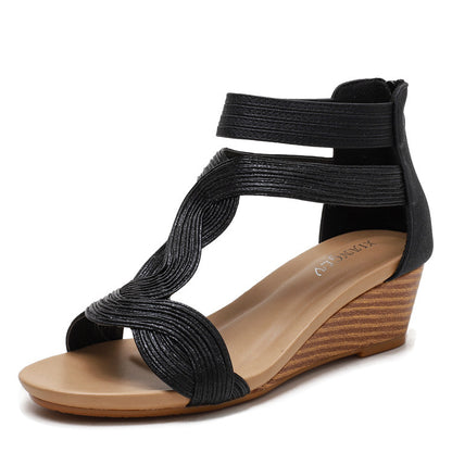 ERIN | Gevlochten Sleehak Sandalen – Elegant & Comfortabel