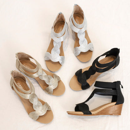 ERIN | Gevlochten Sleehak Sandalen – Elegant & Comfortabel