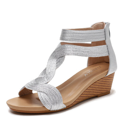 ERIN | Gevlochten Sleehak Sandalen – Elegant & Comfortabel