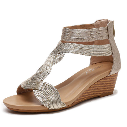 ERIN | Gevlochten Sleehak Sandalen – Elegant & Comfortabel