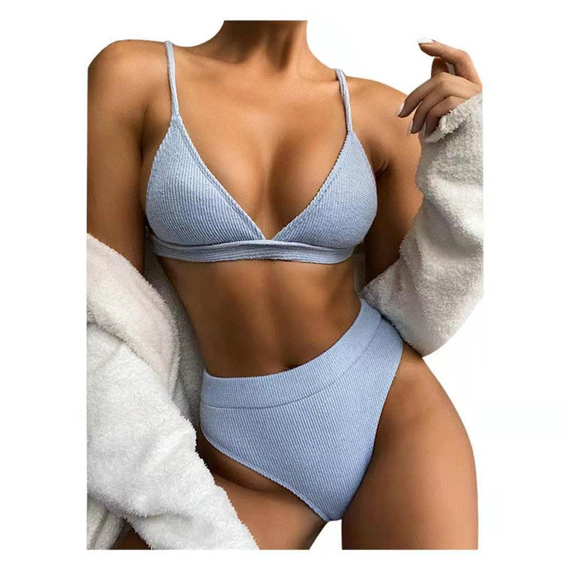 LOTUS | Ribgebreide High Waist Bikini Set Dames – Geribbelde Bikini in Meerdere Kleuren