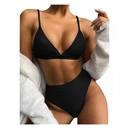 LOTUS | Ribgebreide High Waist Bikini Set Dames – Geribbelde Bikini in Meerdere Kleuren