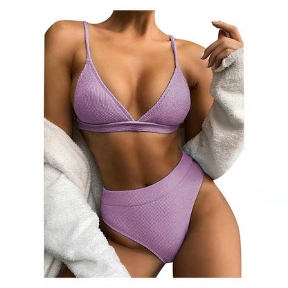 LOTUS | Ribgebreide High Waist Bikini Set Dames – Geribbelde Bikini in Meerdere Kleuren