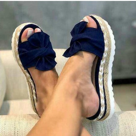 ANNIA | Platform Slippers met Strik – Zomers & Comfortabel