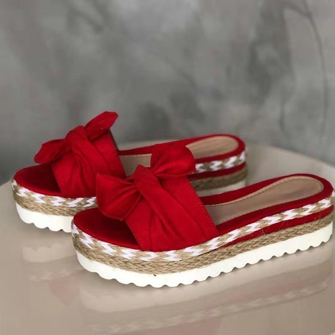 ANNIA | Platform Slippers met Strik – Zomers & Comfortabel