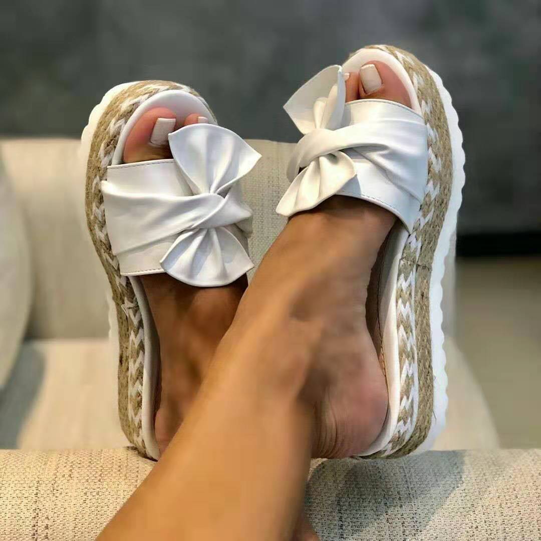 ANNIA | Platform Slippers met Strik – Zomers & Comfortabel