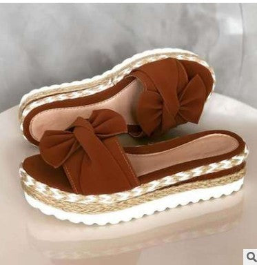 ANNIA | Platform Slippers met Strik – Zomers & Comfortabel