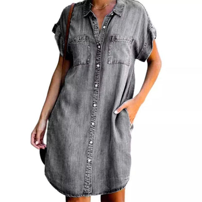 SCARLETT | Denim Overhemdjurk – Casual, Stoer & Comfortabel