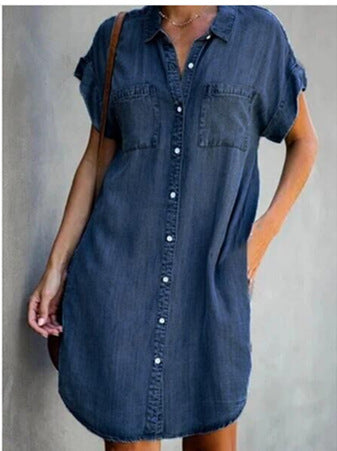 SCARLETT | Denim Overhemdjurk – Casual, Stoer & Comfortabel