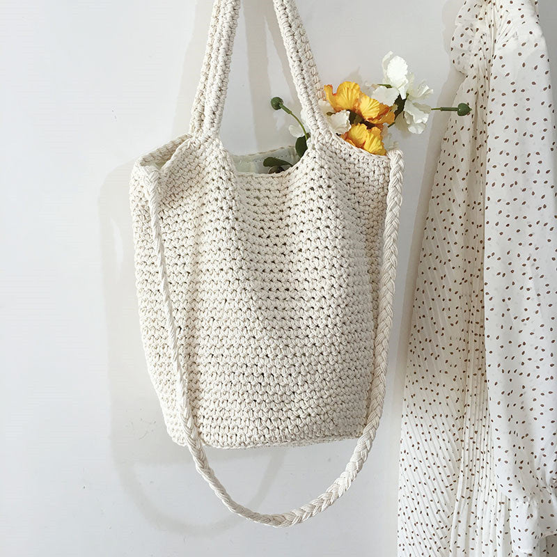 DILAY | Katoenen Geweven Schoudertas – Boho Chic voor Zomer & Strand