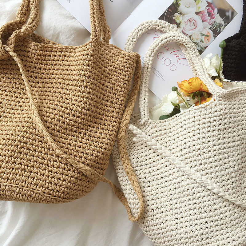 DILAY | Katoenen Geweven Schoudertas – Boho Chic voor Zomer & Strand