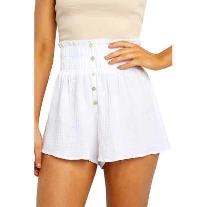BRIDGET | Paperbag Shorts Dames – Hoge Taille Zomershort van Katoen