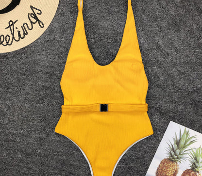 SUZAN | Ribbadpak met Verstelbare Riem – Flatterend Damesbadpak in Trendkleuren