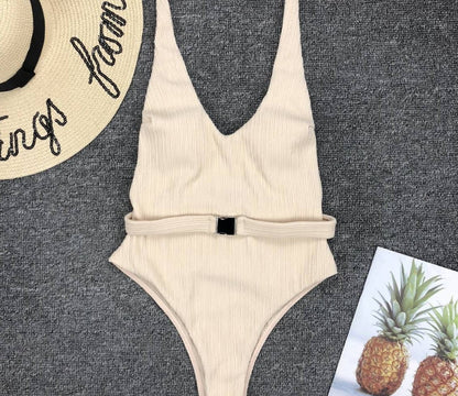 SUZAN | Ribbadpak met Verstelbare Riem – Flatterend Damesbadpak in Trendkleuren