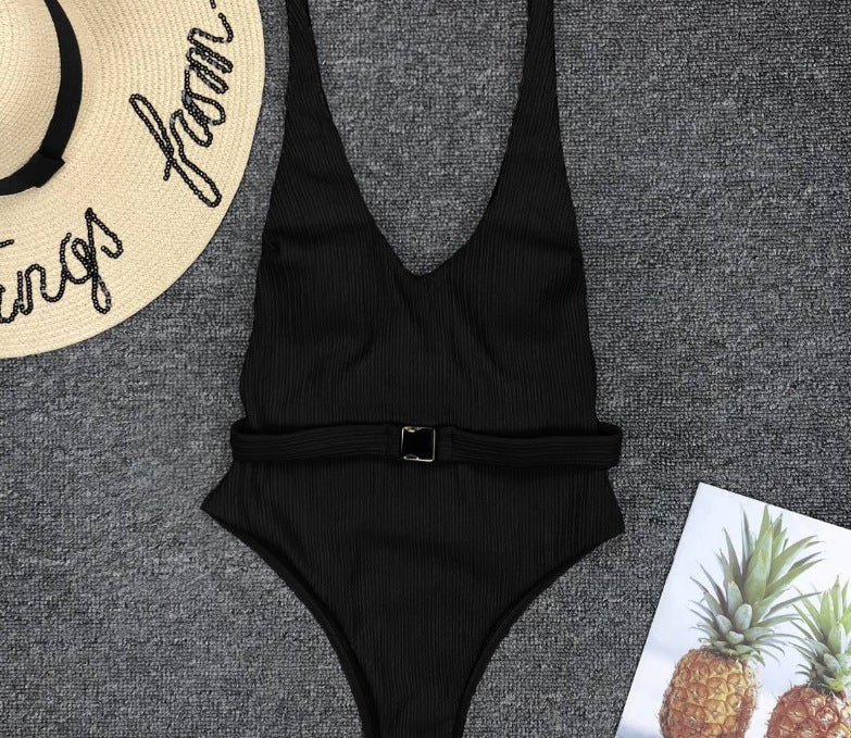 SUZAN | Ribbadpak met Verstelbare Riem – Flatterend Damesbadpak in Trendkleuren