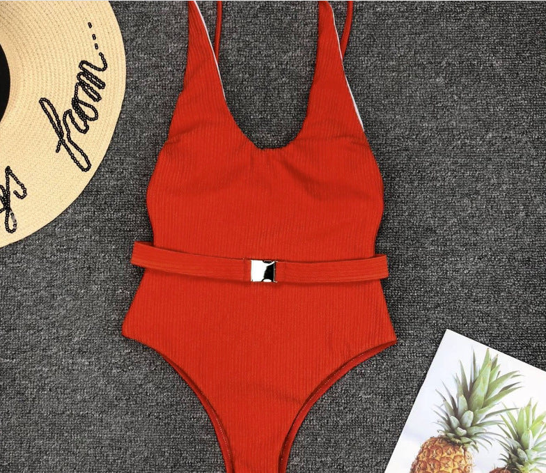 SUZAN | Ribbadpak met Verstelbare Riem – Flatterend Damesbadpak in Trendkleuren