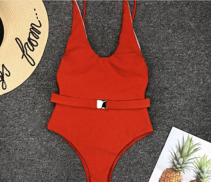 SUZAN | Ribbadpak met Verstelbare Riem – Flatterend Damesbadpak in Trendkleuren