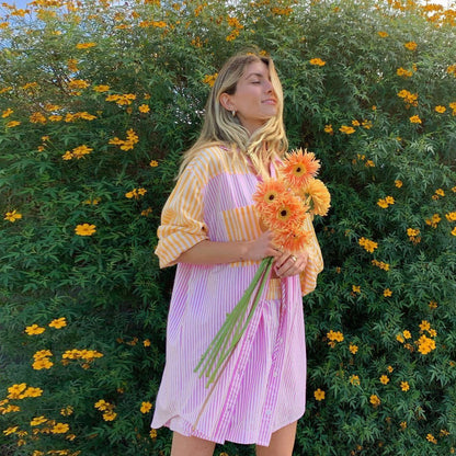 DYCKE | Gestreept Two-Piece Set Dames – Roze Oranje Co-Ord Zomeroutfit