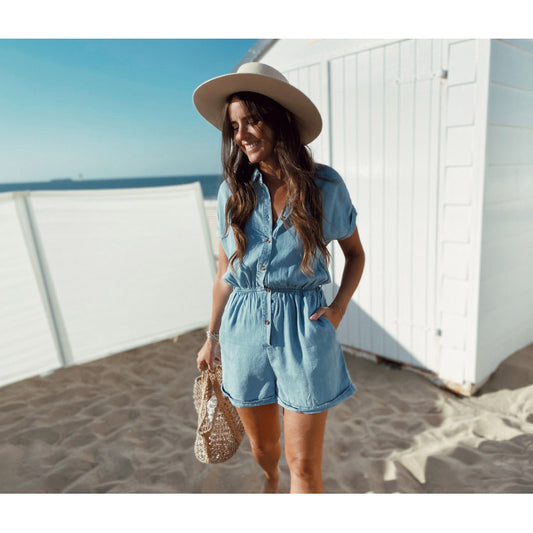 SOPHIA | Zomer in stijl met deze denim playsuit voor dames!
