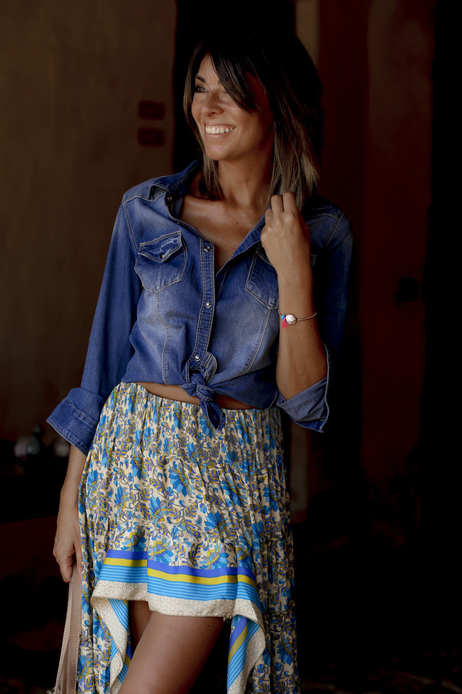 CHANNEL | Boho Maxirok met Bloemenprint en Hoge Voorsplit