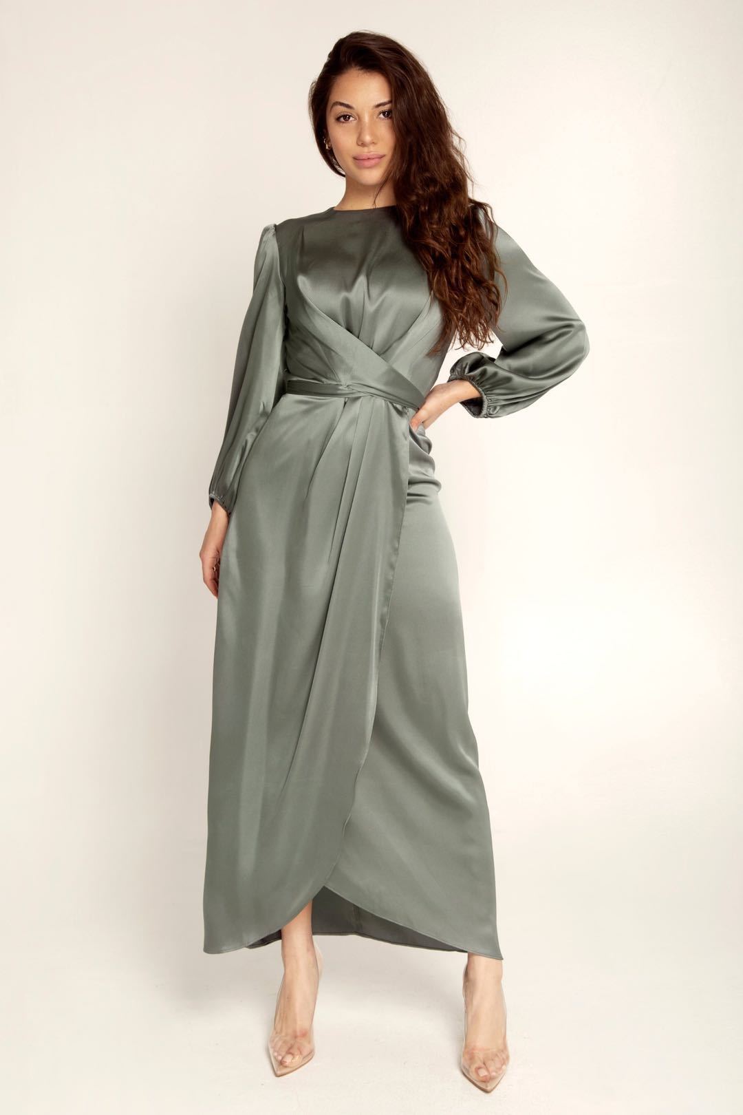 MERYAM | Satin Draped Maxi Jurk – Elegant & Tijdloos Design
