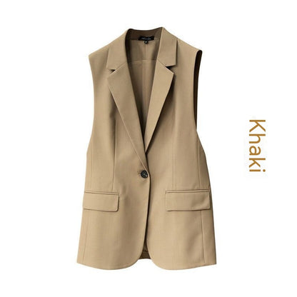 WINNE | Tailored Mouwloze Blazer – Minimal Chic in Zwart & Khaki