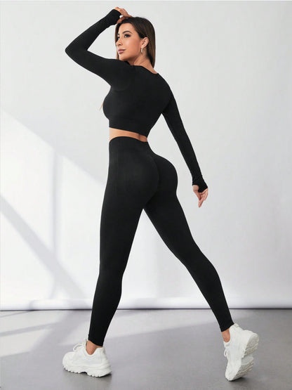 ARIANE | Zwarte Yoga / Sportset Dames – Comfort en Stijl voor Jouw Actieve Leven