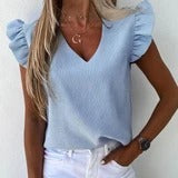 MARILYN | Ruffle Mouw Top – Vrouwelijke Flair met Comfort