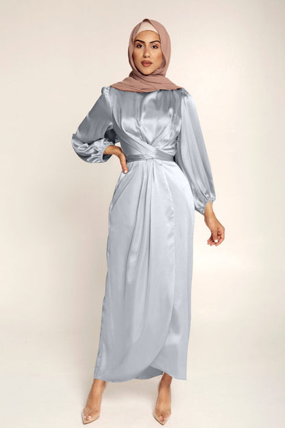 MERYAM | Satin Draped Maxi Jurk – Elegant & Tijdloos Design