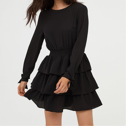 MYRTHE | Zwarte Jurk met Volants – Tijdloos, Elegant & Perfect voor Elke Gelegenheid