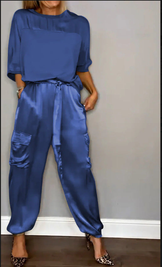 ISABELLE | Satijnen Two-Piece Set Dames – Luxe Outfit in Meerdere Kleuren