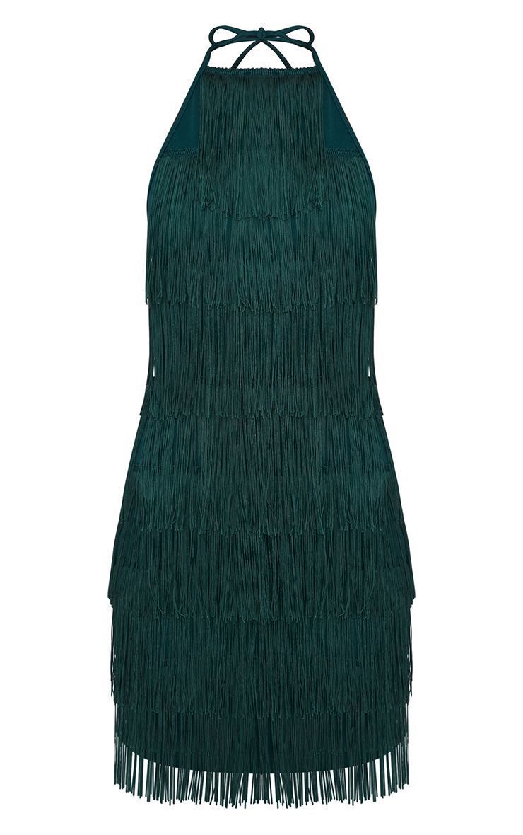 MALU | Gele Fringejurk met Halternek – Party Vibes & Swingende Stijl
