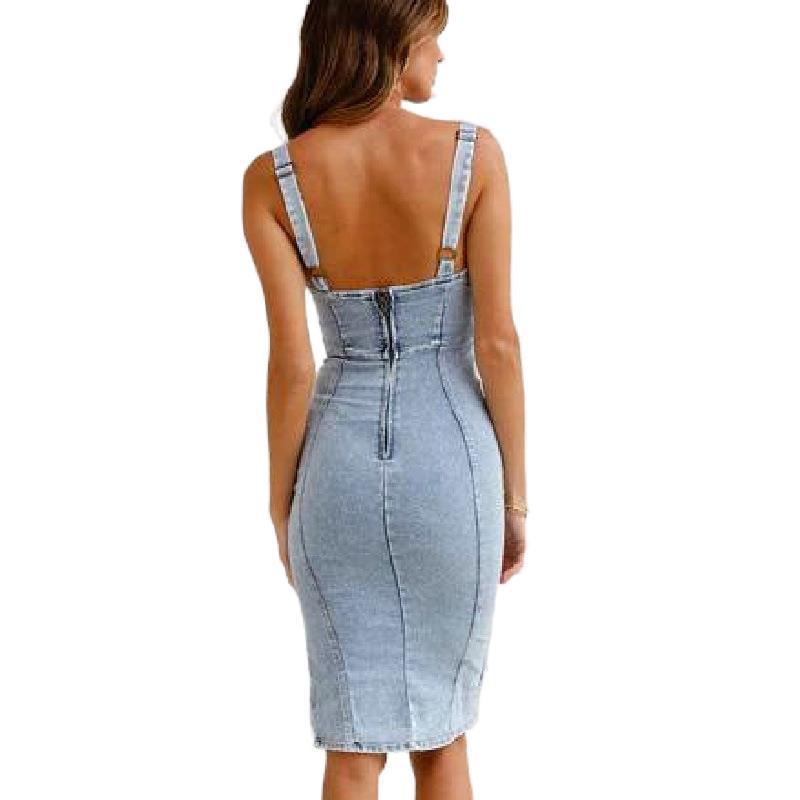MARYEM | Denim Bodycon Jurk – Sexy & Stoer in Spijkerstof