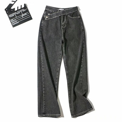 JANNE | High Waist Asymmetrische Jeans – Trendy Mom Fit