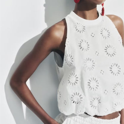 TAYLOR | Geborduurde Zomerset – Top & Rok Los Verkrijgbaar of als Set