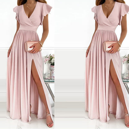 ANNITA | Elegante Maxi Jurk met Split – Tijdloos & Vrouwelijk