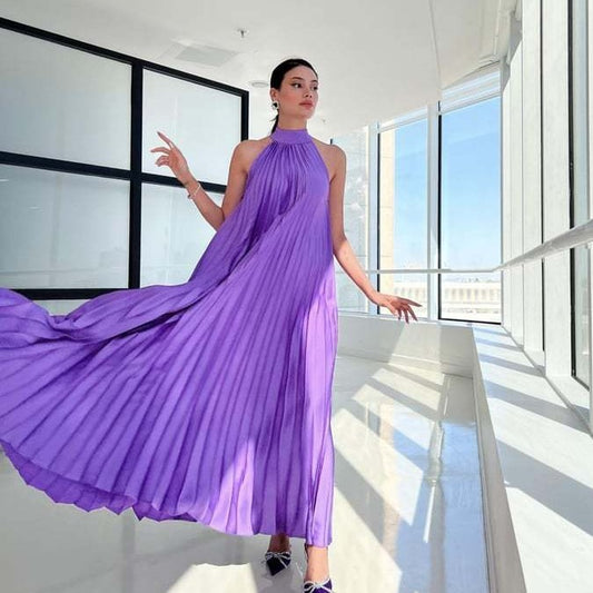 JITTE | Plissé Halterjurk – Elegantie in 8 Kleuren
