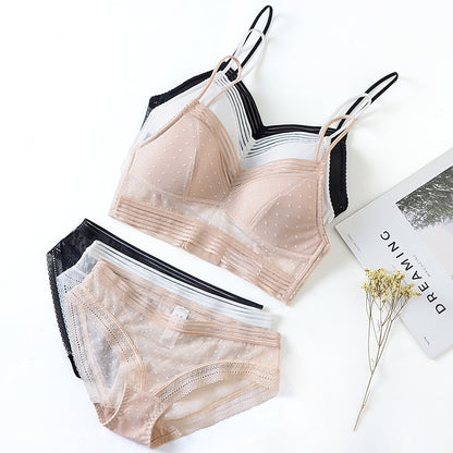 MARLOES |Transparante Lingerieset – Mesh Bralette & Slip met Modern Design (S t/m XL)