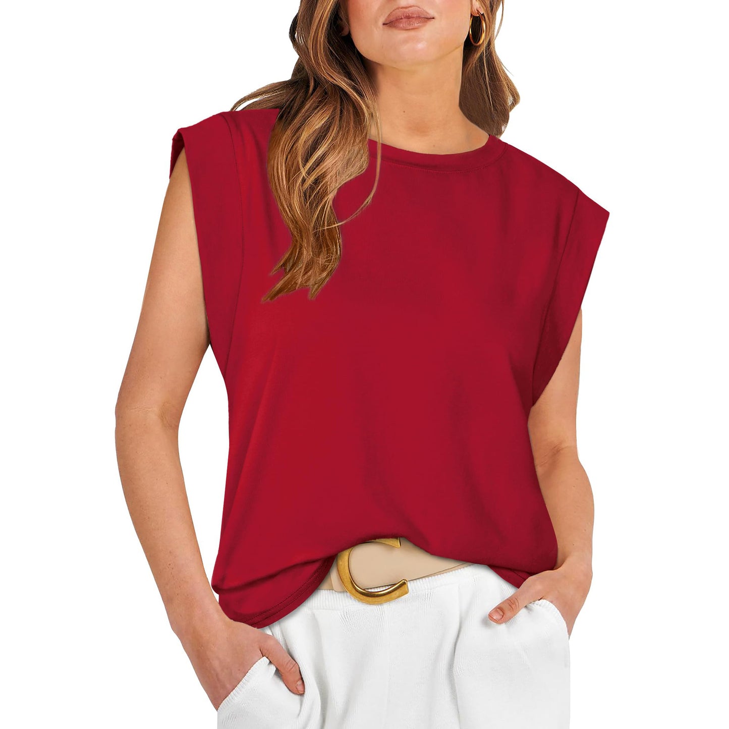MOLLY | Mouwloze Top met Schouderdetail – Stoer, Vrouwelijk & Tijdloos Casual