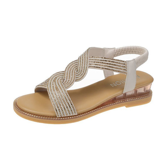 EZRA | Glitter Sandalen met Gevlochten Band – Comfort & Glamour in Één