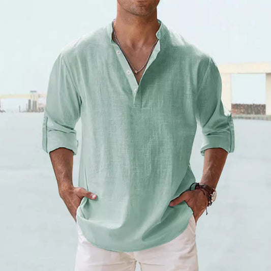 WILLIAM | Linnen Look Heren Shirt – Lichtgewicht Casual Overhemd Voor Zomer