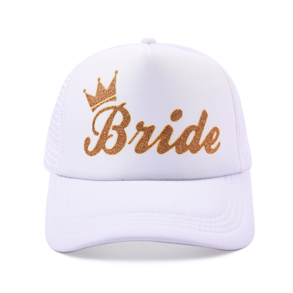 Team Bride & Bride Petten | Bachelorette Caps voor Vrijgezellenfeest met Gouden Glittertekst