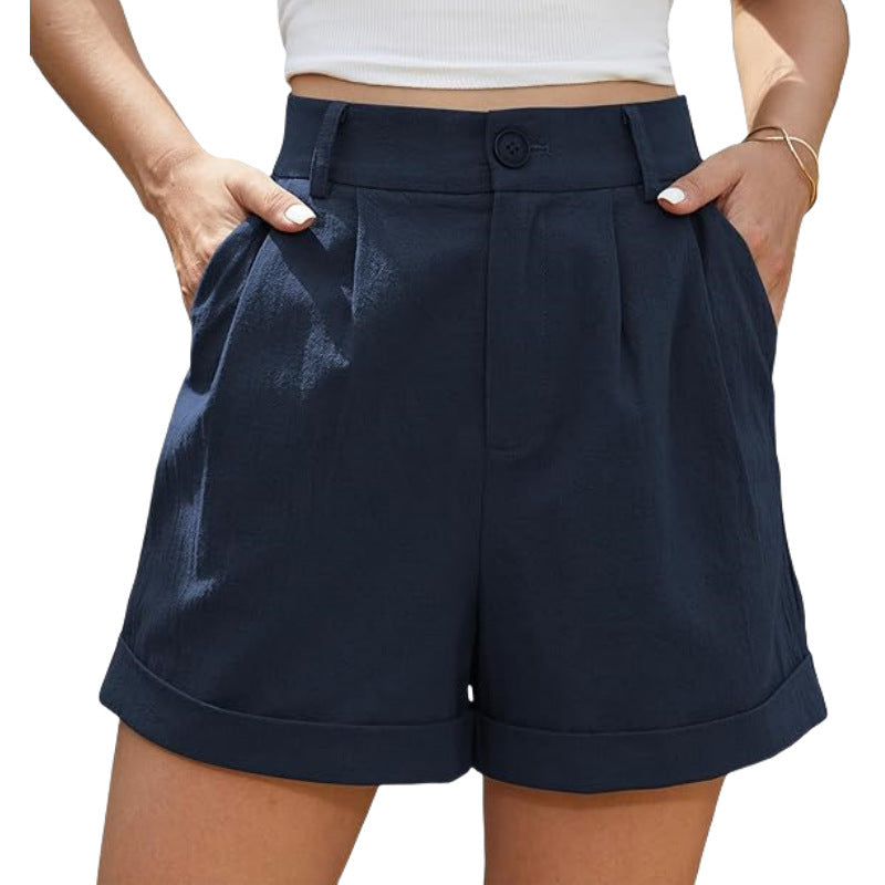 ROSALIE | High Waist Shorts met Omgeslagen Zoom - Zomer Must-Have