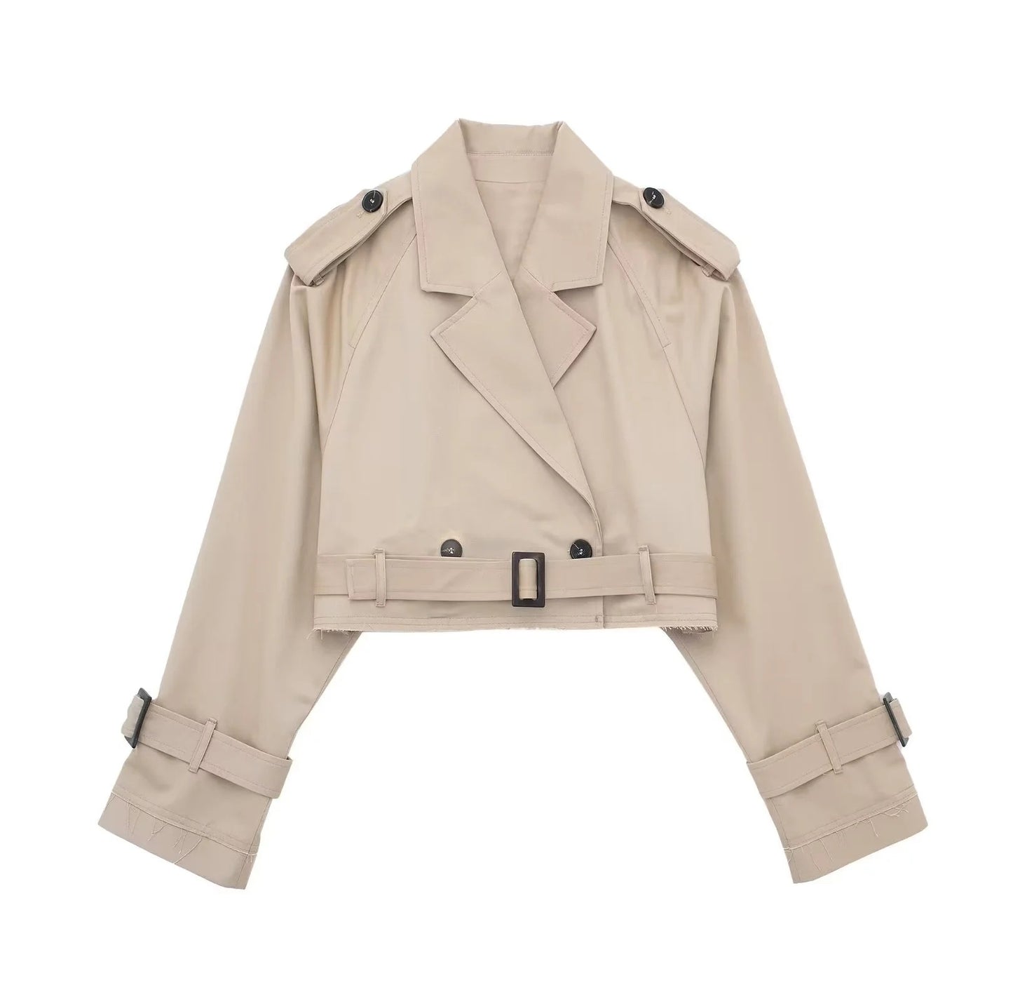 MAYA | Cropped Trenchcoat Beige – Modern, Chic & Onmisbaar in Jouw Garderobe