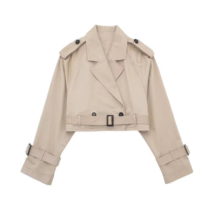 MAYA | Cropped Trenchcoat Beige – Modern, Chic & Onmisbaar in Jouw Garderobe
