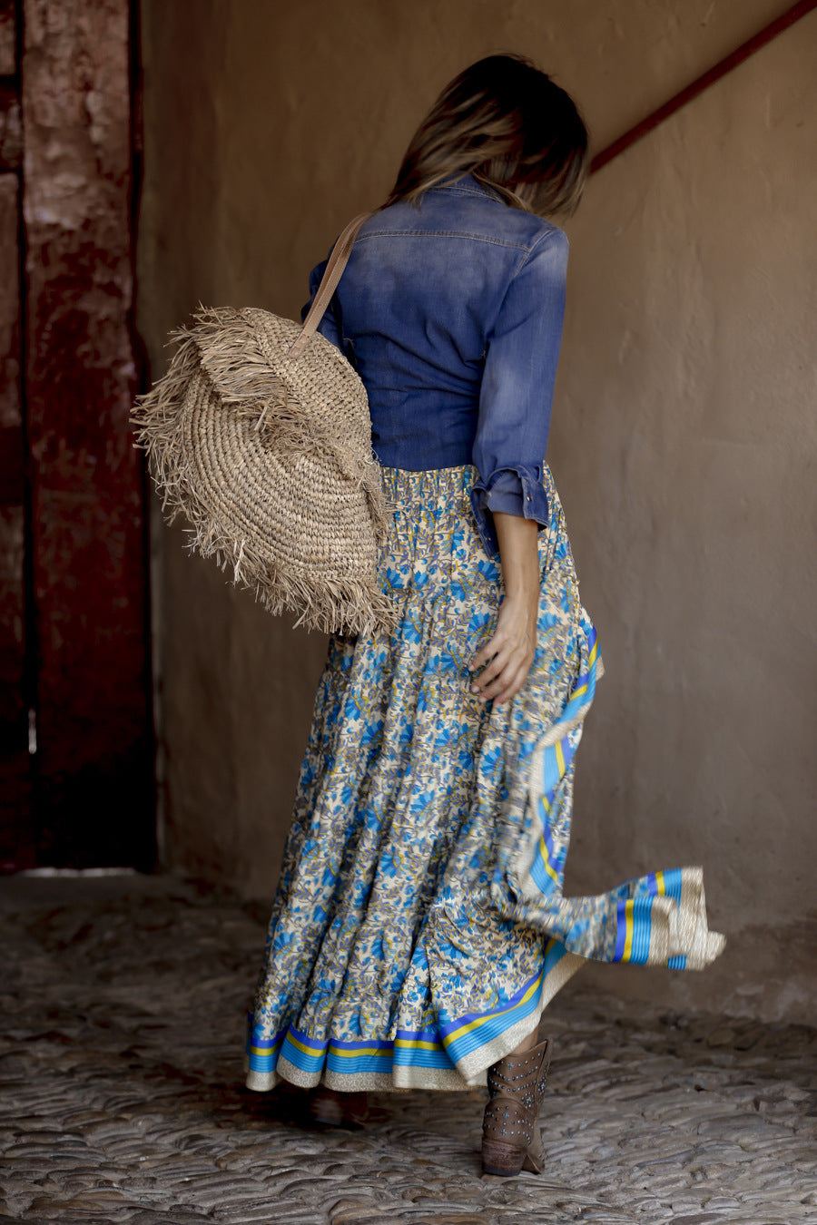CHANNEL | Boho Maxirok met Bloemenprint en Hoge Voorsplit