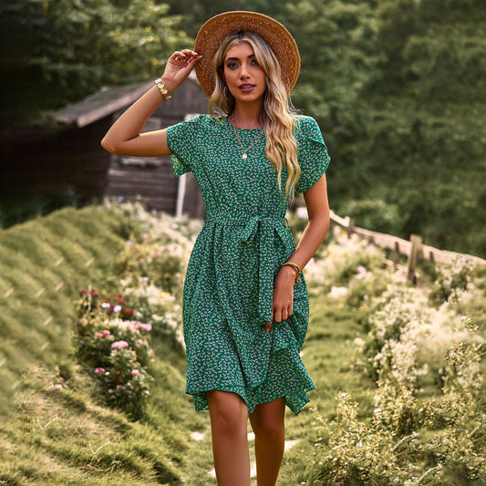 KATRIEN | Zomerjurk met Bloemenprint – Luchtige Eye-Catcher met Taillelint