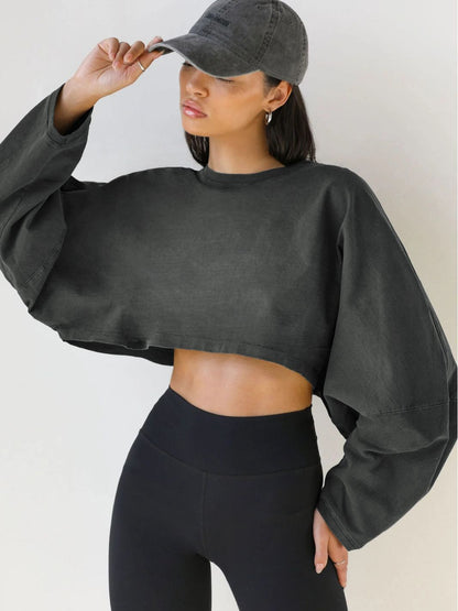 DYANA | Cropped Lounge Sweater – Oversized Trui met Raw Edge