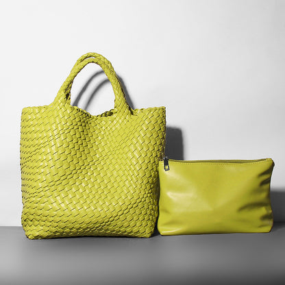 YENTE | Gevlochten Shopper – Zomerse Grote Tas met Binnenpouch